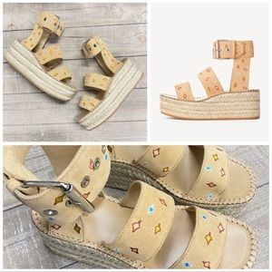 Rag & Bone Tara platform espadrille suede sandal NIB 6